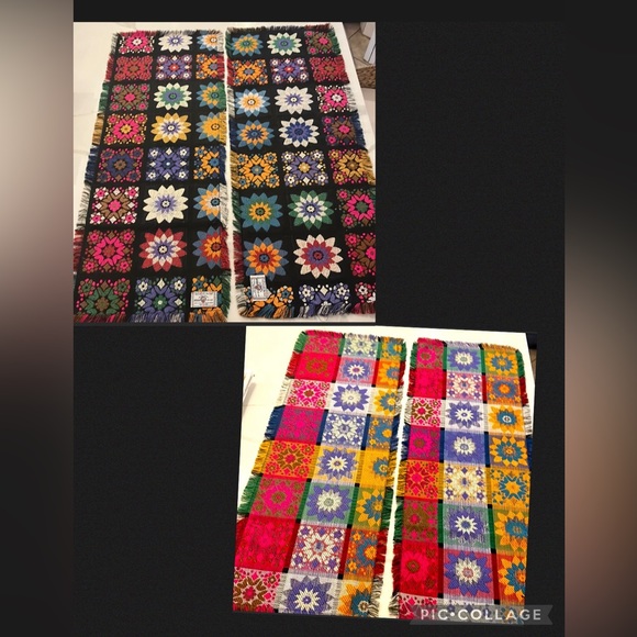 Vintage Halabi Anter set of handmade runners Israeli 35”x13.5” ea 2 unique sides - Picture 2 of 8